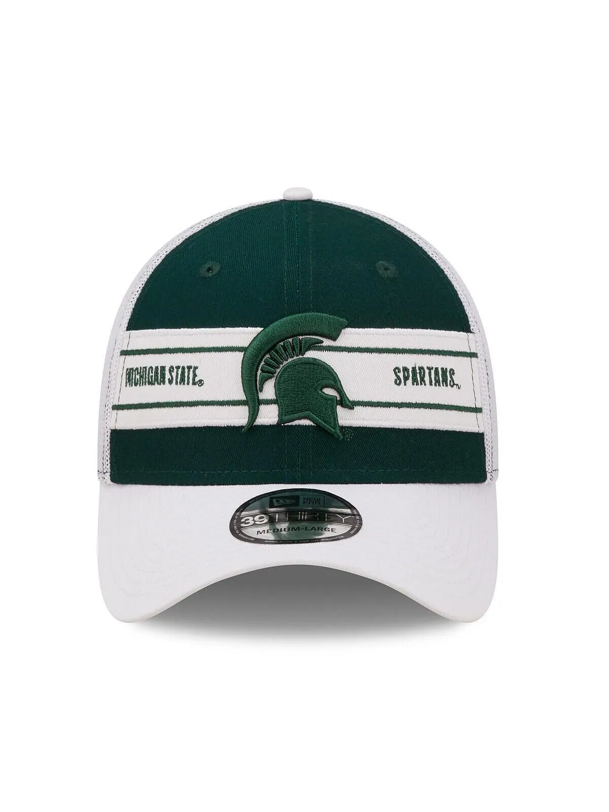 Мужская зелено-белая кепка Michigan State Spartans с полосой 39THIRTY Flex Hat New Era — изображение 2 из 2, зеленый белый