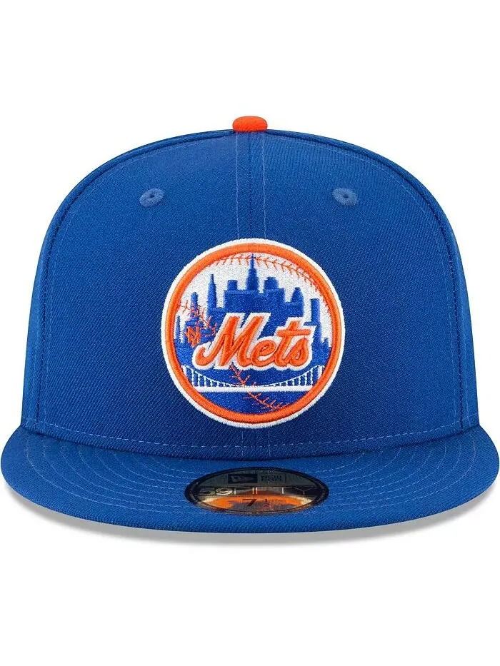 Мужская синяя шерстяная шапка New York Mets Cooperstown Collection 59FIFTY Fitted Hat New Era — изображение 2 из 4