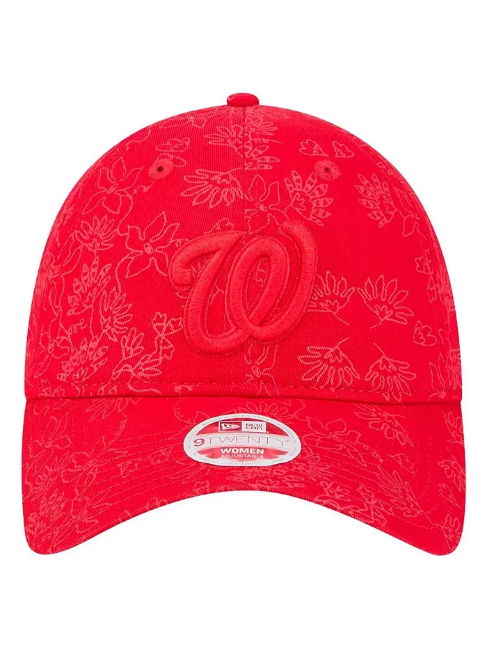 Женская регулируемая бейсболка Washington Nationals Tonal Floral 9TWENTY красного цвета New Era — изображение 2 из 5