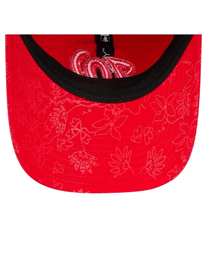 Женская регулируемая бейсболка Washington Nationals Tonal Floral 9TWENTY красного цвета New Era — изображение 5 из 5