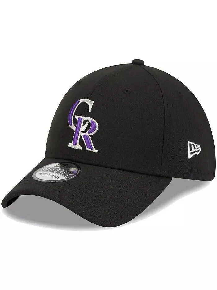 Мужская черная гибкая кепка с логотипом Colorado Rockies 39THIRTY New Era — изображение 1 из 4