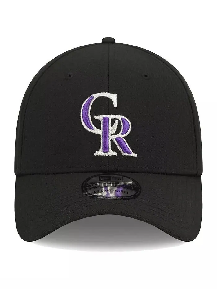 Мужская черная гибкая кепка с логотипом Colorado Rockies 39THIRTY New Era — изображение 2 из 4