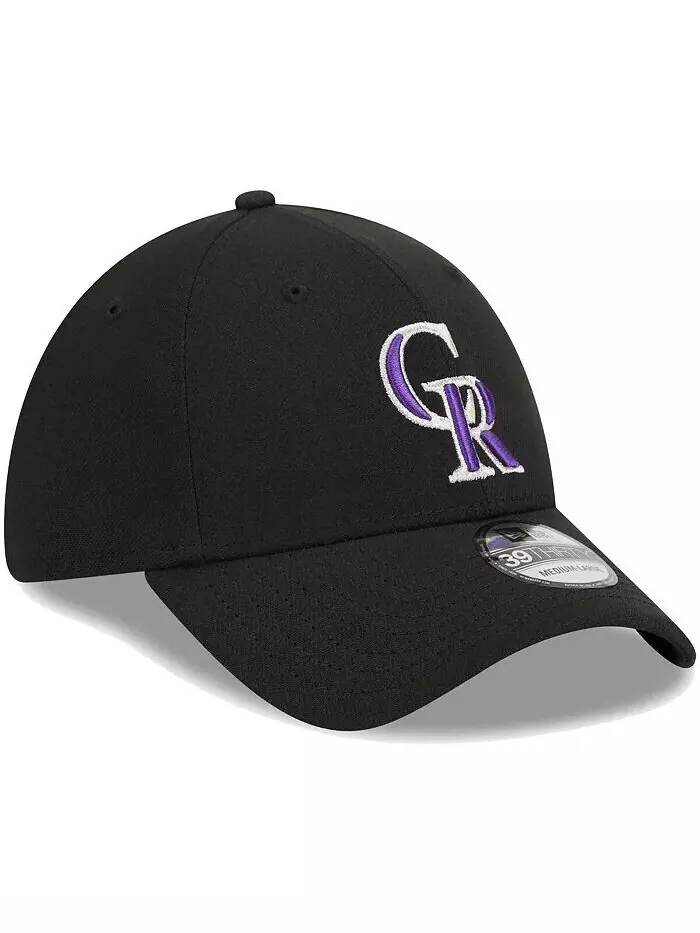 Мужская черная гибкая кепка с логотипом Colorado Rockies 39THIRTY New Era — изображение 3 из 4
