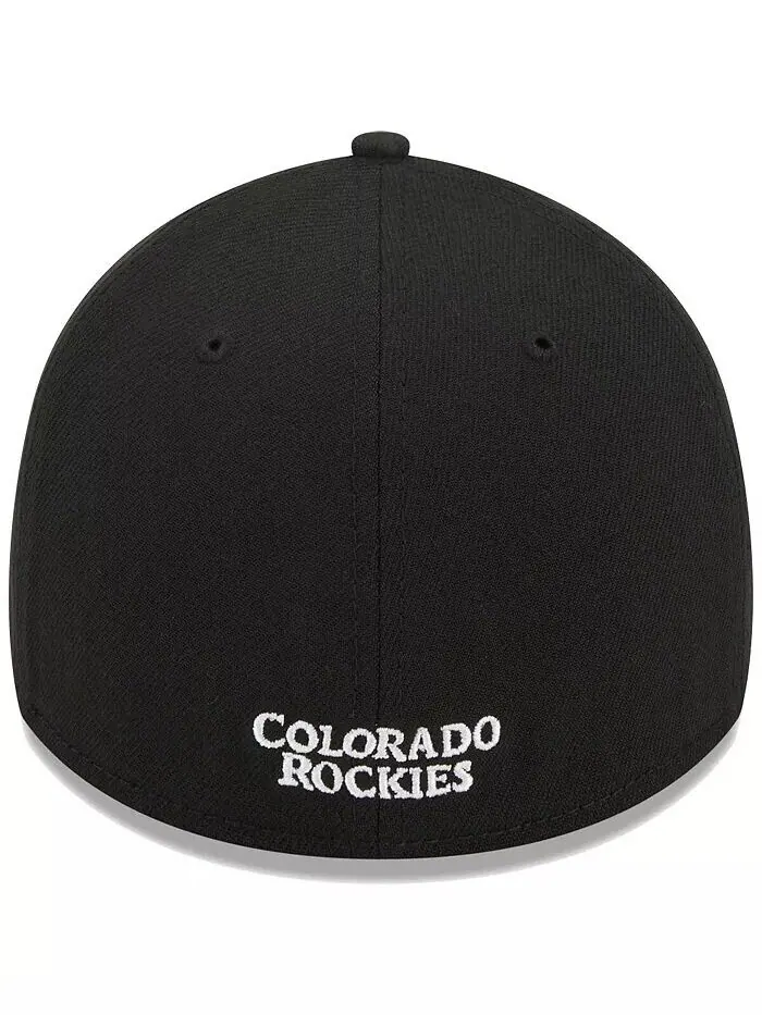 Мужская черная гибкая кепка с логотипом Colorado Rockies 39THIRTY New Era — изображение 4 из 4