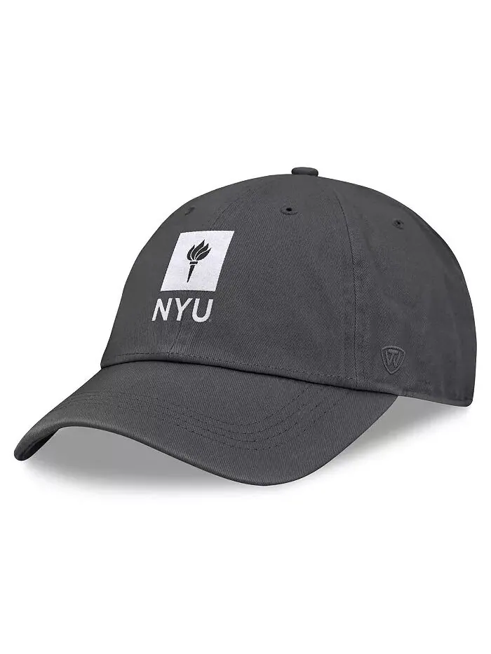 Мужская кепка Heather Charcoal NYU Violets Team Logo Washed Adjustable Hat Top of the World