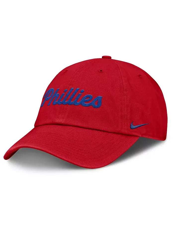 Женская регулируемая бейсболка Philadelphia Phillies Club красного цвета Nike