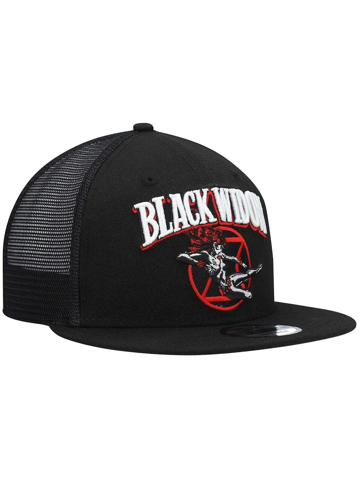 Мужская черная кепка Black Widow Retro с сетчатой спинкой 9FIFTY Snapback New Era — изображение 3 из 4, черный