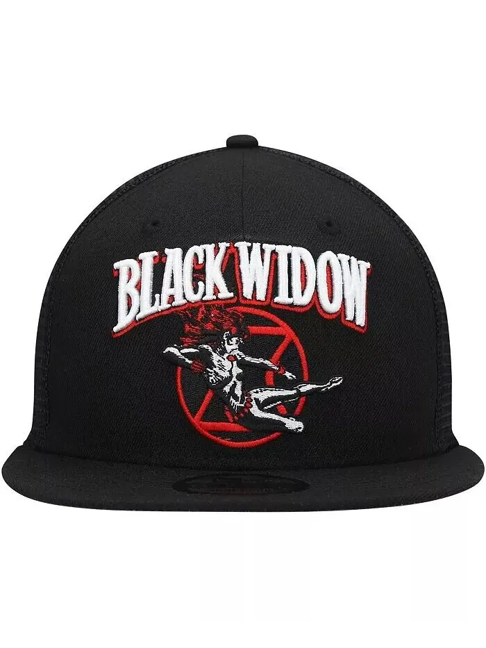 Мужская черная кепка Black Widow Retro с сетчатой ​​спинкой 9FIFTY Snapback New Era — изображение 2 из 4