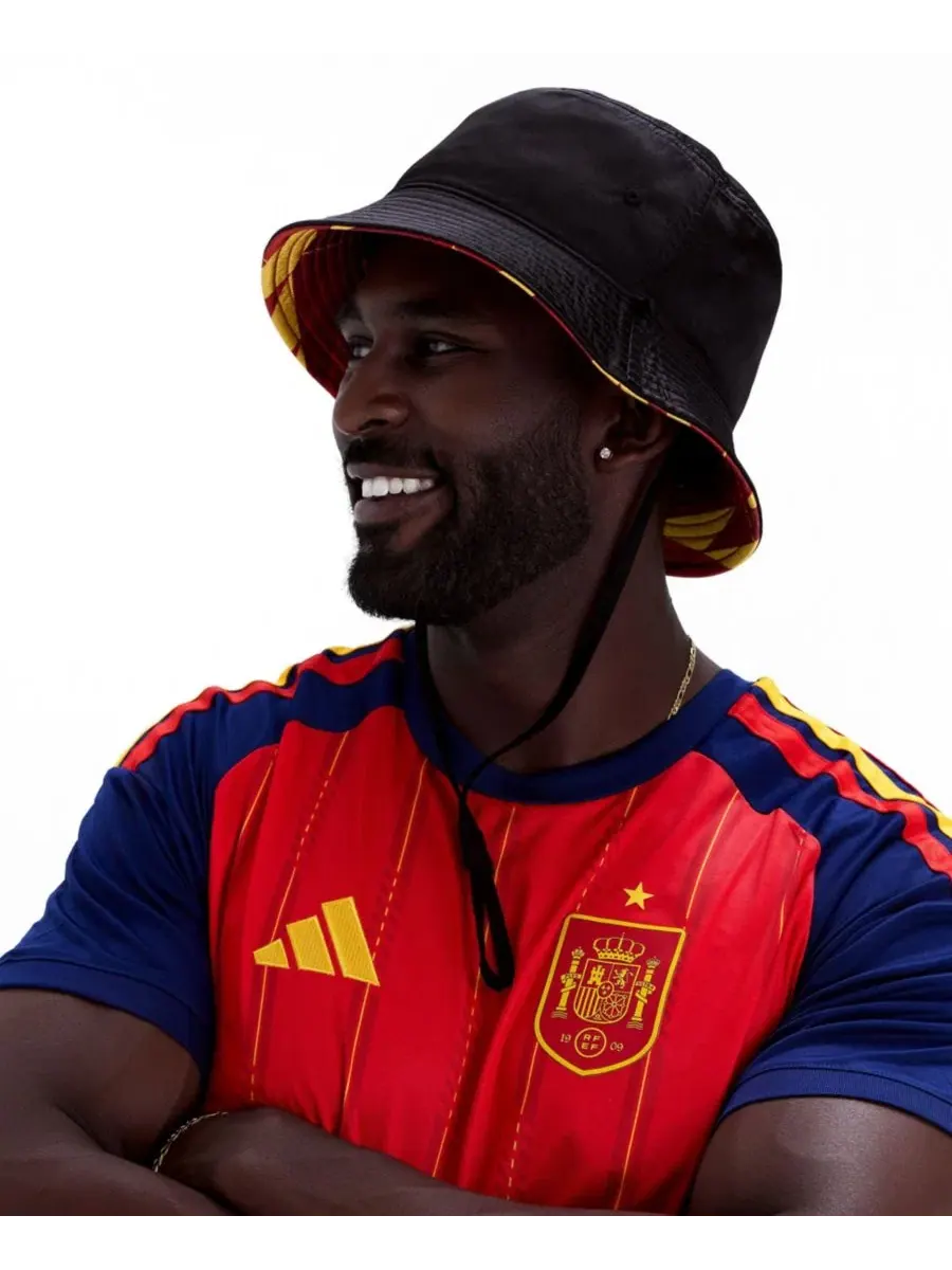 Панама из атласа двусторонняя с принтом Kente KIN Apparel, Solar Kente — изображение 3 из 4