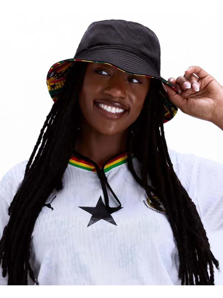 Шляпа-ведро из атласа Kente Reversible KIN Apparel, Ghana Kente — изображение 3 из 3
