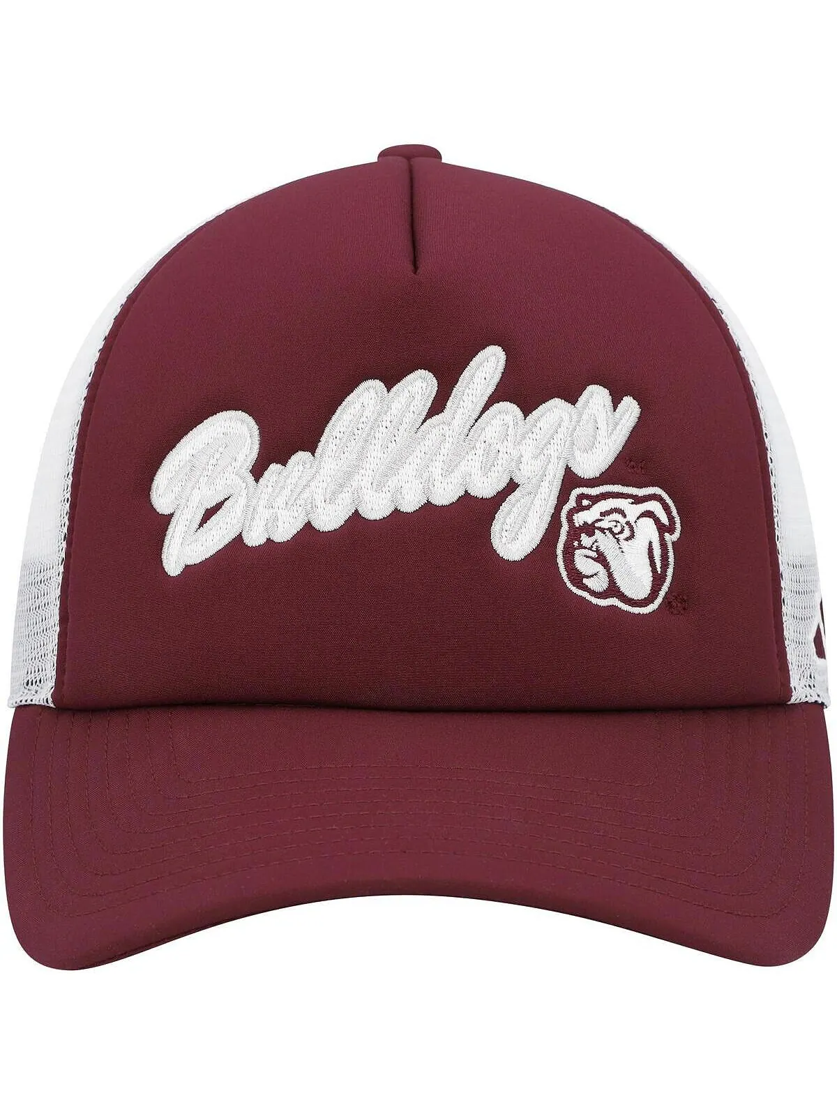 Мужская бордовая кепка Snapback с надписью Mississippi State Bulldogs Script Trucker Snapback adidas — изображение 2 из 3