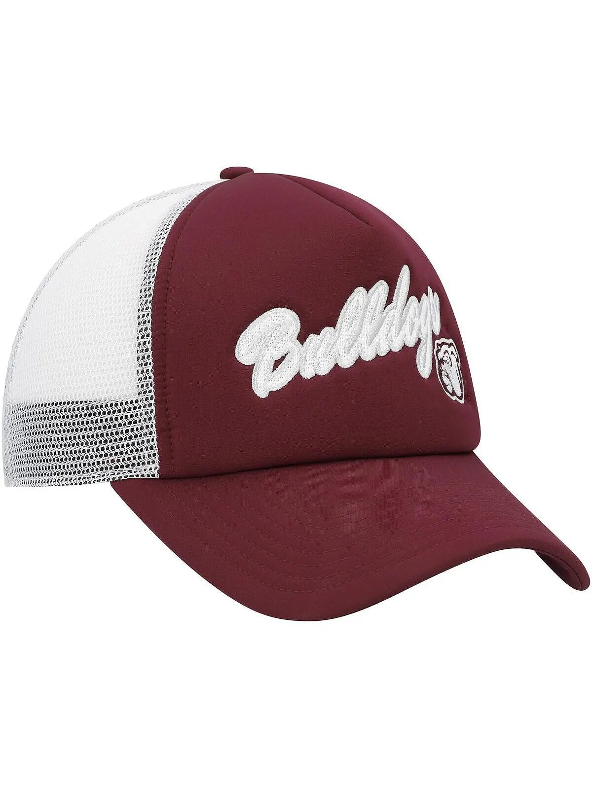 Мужская бордовая кепка Snapback с надписью Mississippi State Bulldogs Script Trucker Snapback adidas — изображение 3 из 3