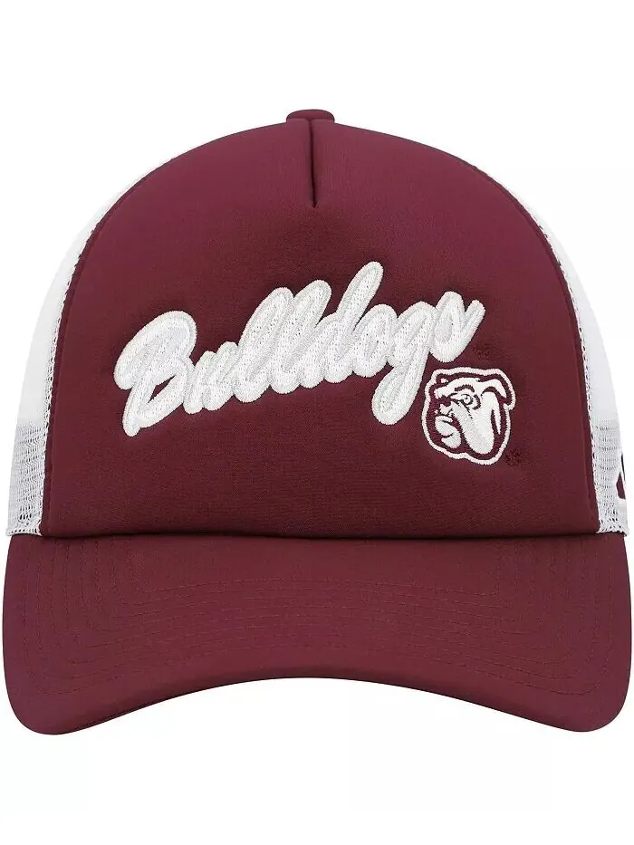 Мужская бордовая кепка Snapback с надписью Mississippi State Bulldogs Script Trucker Snapback Adidas — изображение 2 из 3