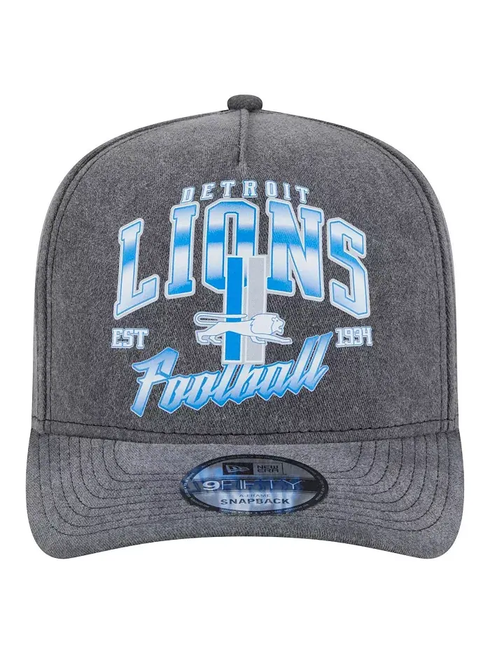 Мужская черная кепка Detroit Lions Throwback Washed A-Frame 9FIFTY Snapback New Era — изображение 4 из 4