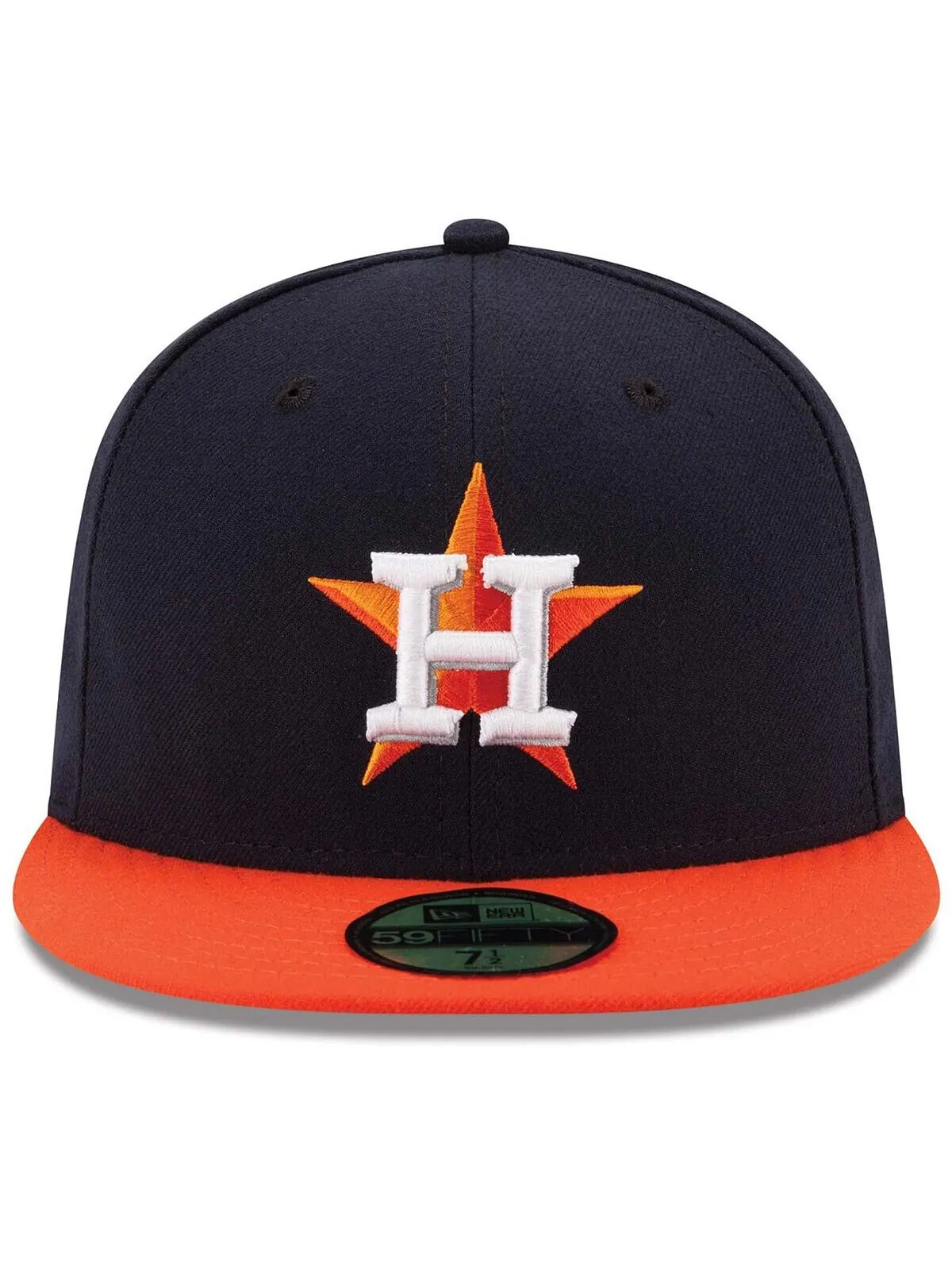 Мужская темно-синяя/оранжевая шляпа Houston Astros Road Authentic Collection On Field 59FIFTY — изображение 2 из 4