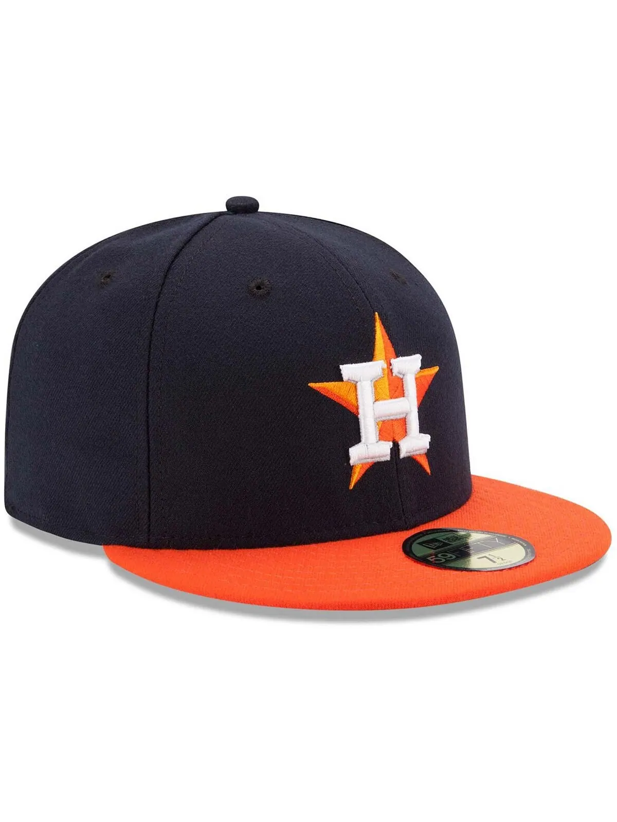 Мужская темно-синяя/оранжевая шляпа Houston Astros Road Authentic Collection On Field 59FIFTY — изображение 3 из 4