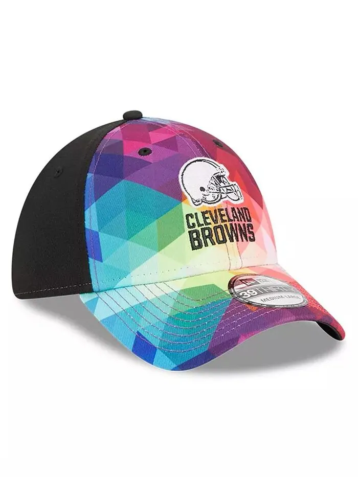 Мужская и женская разноцветная черная кепка Cleveland Browns 2023 NFL Crucial Catch 39THIRTY Flex — изображение 3 из 4