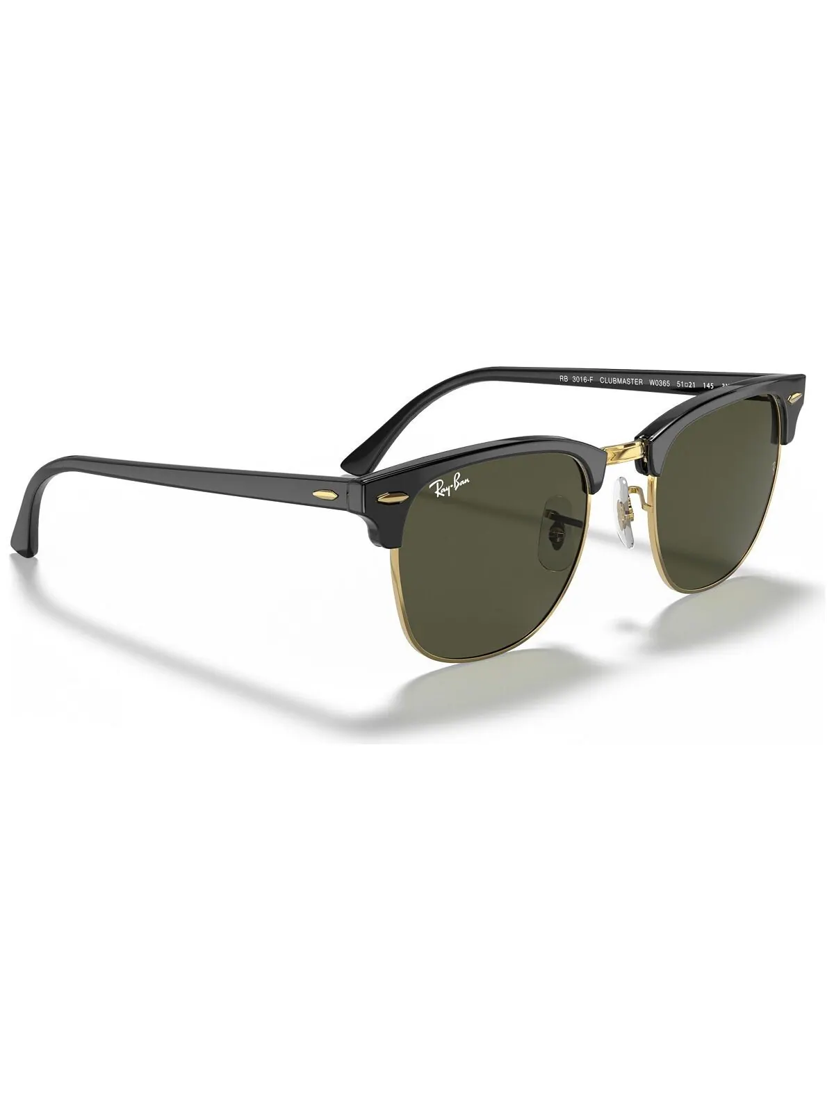 Солнцезащитные очки унисекс с низкой перемычкой, RB3016F CLUBMASTER CLASSIC 55 Ray-Ban — изображение 5 из 11, черный