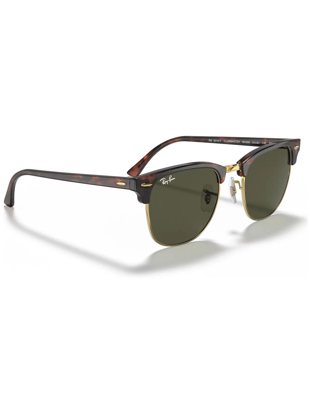 Солнцезащитные очки унисекс с низкой перемычкой, RB3016F CLUBMASTER CLASSIC 55 Ray-Ban — изображение 6 из 11, коричневый