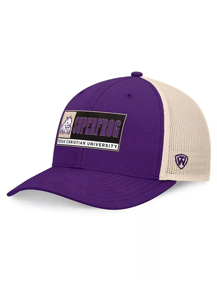 Мужская фиолетовая/натуральная TCU Horned Frogs Bennett Trucker регулируемая шляпа Top of the World