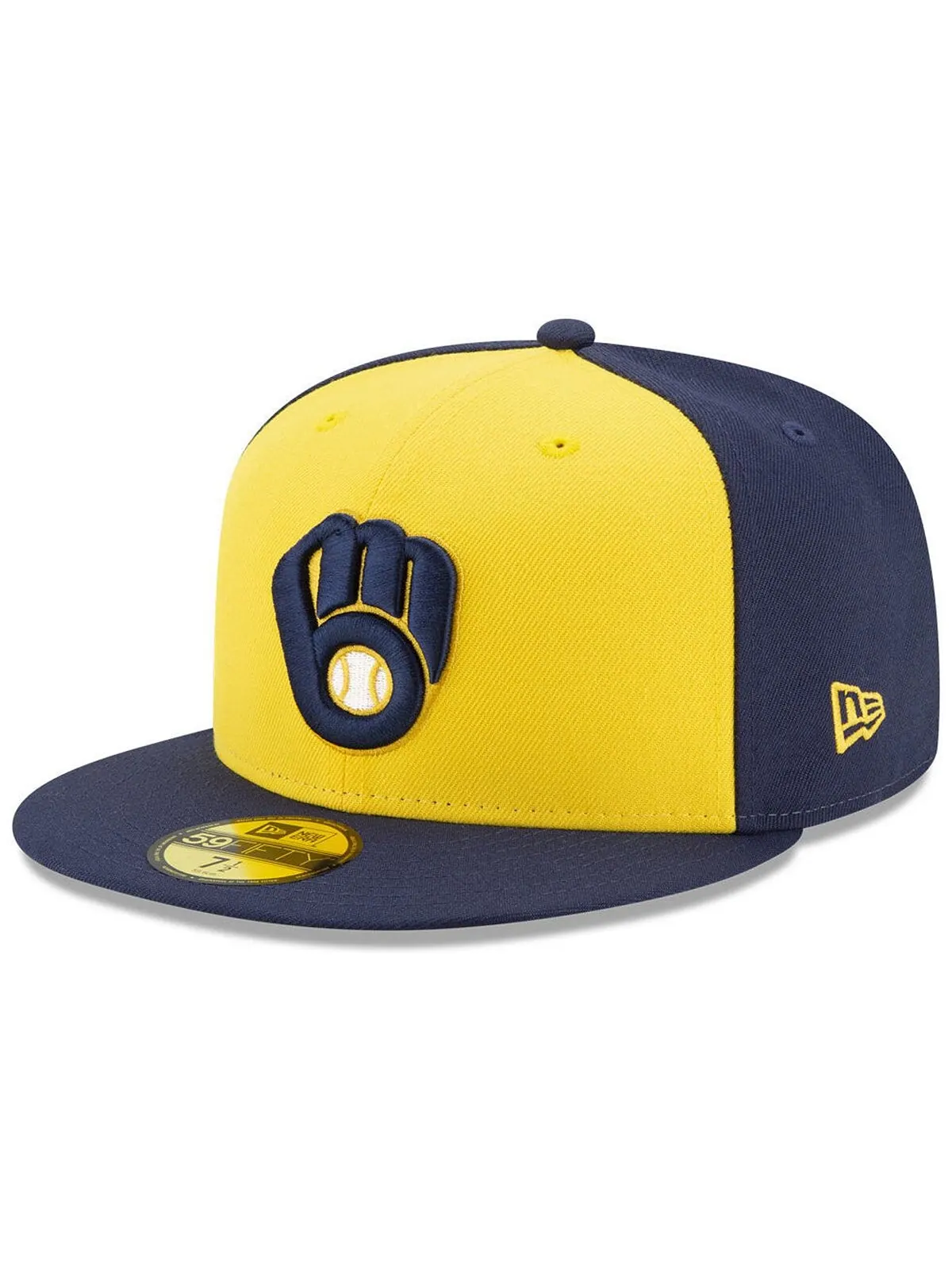 Кепка приталенного кроя Milwaukee Brewers Authentic Collection 59FIFTY New Era — изображение 1 из 4, желтый