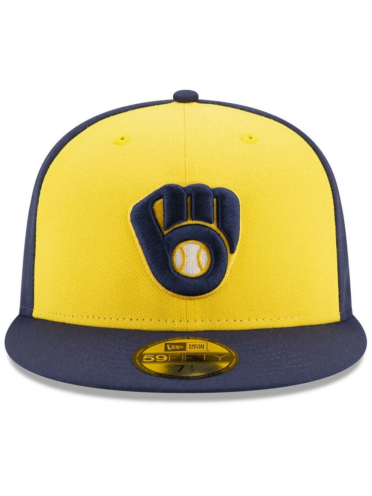 Кепка приталенного кроя Milwaukee Brewers Authentic Collection 59FIFTY New Era — изображение 2 из 4, желтый