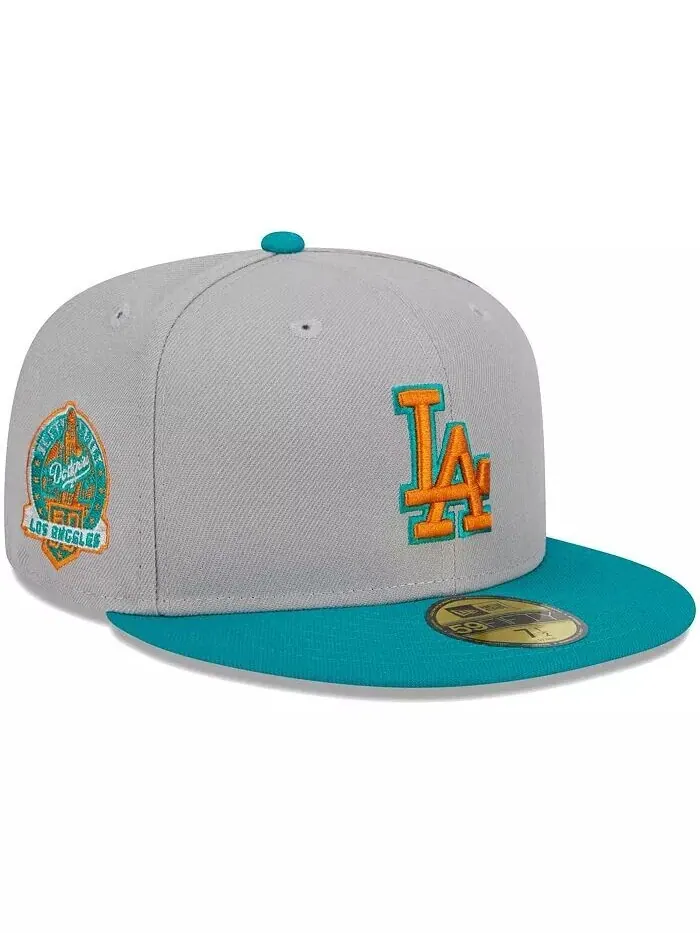 Мужская серо-бирюзовая кепка Los Angeles Dodgers 59FIFTY New Era — изображение 1 из 5