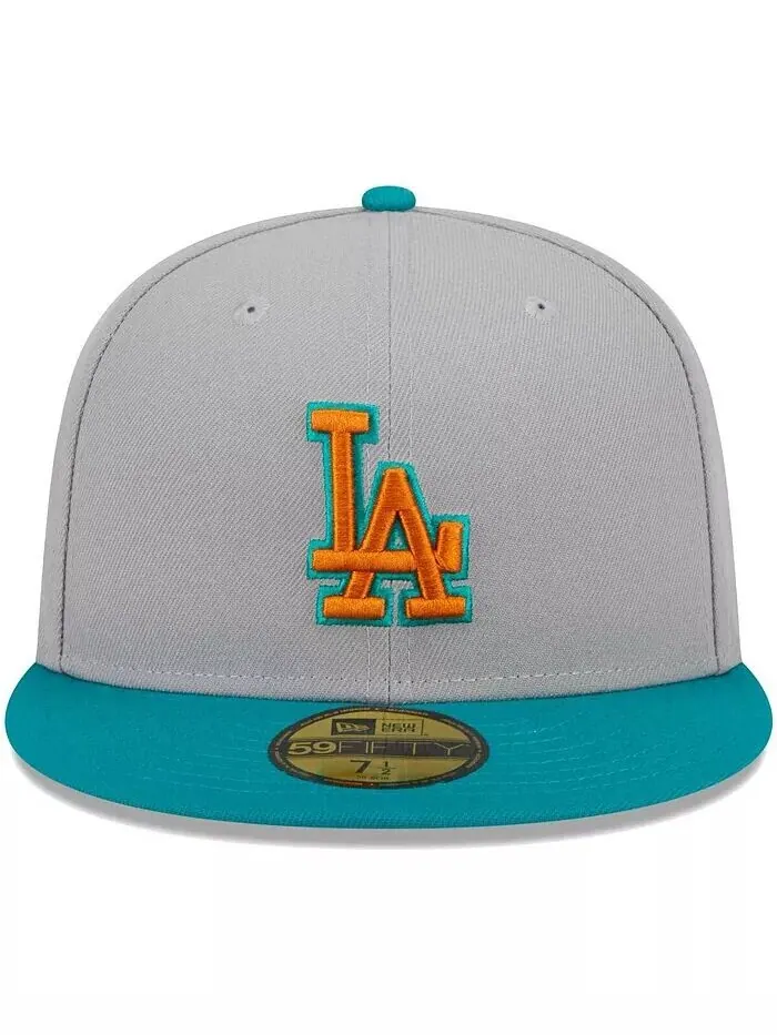 Мужская серо-бирюзовая кепка Los Angeles Dodgers 59FIFTY New Era — изображение 3 из 5