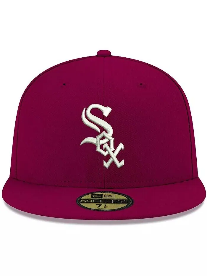 Мужская кепка Cardinal Chicago White Sox Logo белая 59FIFTY приталенная кепка New Era — изображение 4 из 4