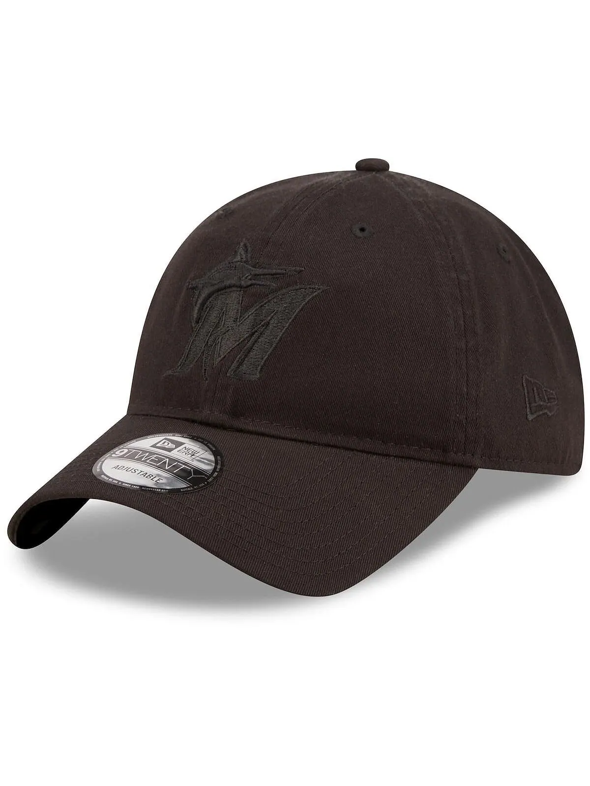 Мужская регулируемая кепка Miami Marlins Black on Black Core Classic 2.0 9TWENTY New Era — изображение 1 из 4, черный
