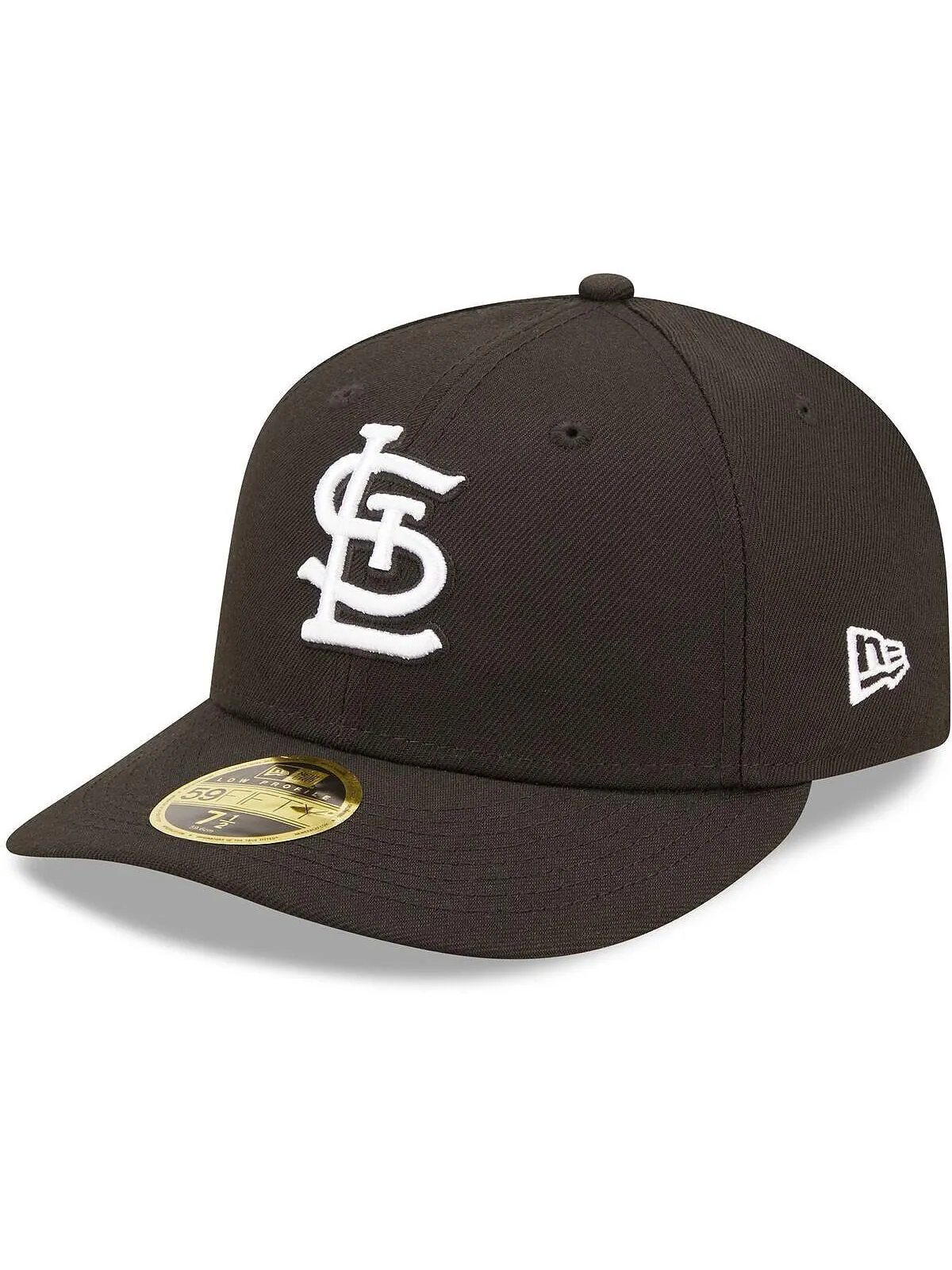 Мужская приталенная шляпа St. Louis Cardinals черно-белая с низким профилем 59FIFTY New Era