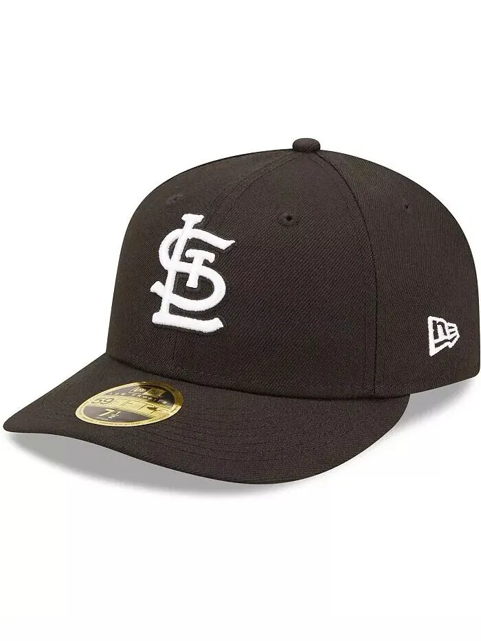 Мужская приталенная шляпа St. Louis Cardinals черно-белая с низким профилем 59FIFTY New Era — изображение 1 из 4