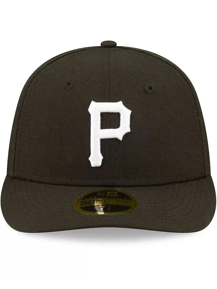Мужская приталенная шляпа Pittsburgh Pirates черно-белая с низким профилем 59FIFTY New Era — изображение 2 из 2