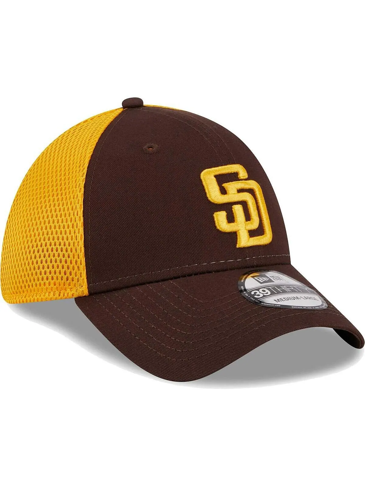 Мужская коричневая кепка San Diego Padres Team Neo 39THIRTY Flex New Era — изображение 3 из 4, коричневый