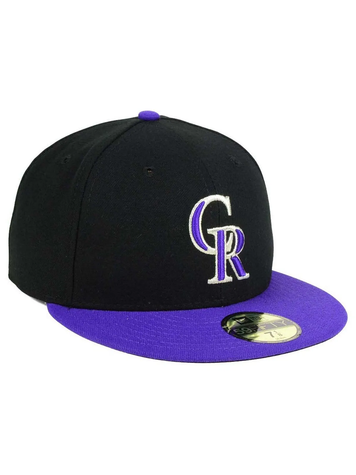 Кепка Colorado Rockies Authentic Collection 59FIFTY New Era — изображение 3 из 6, черный/фиолетовый