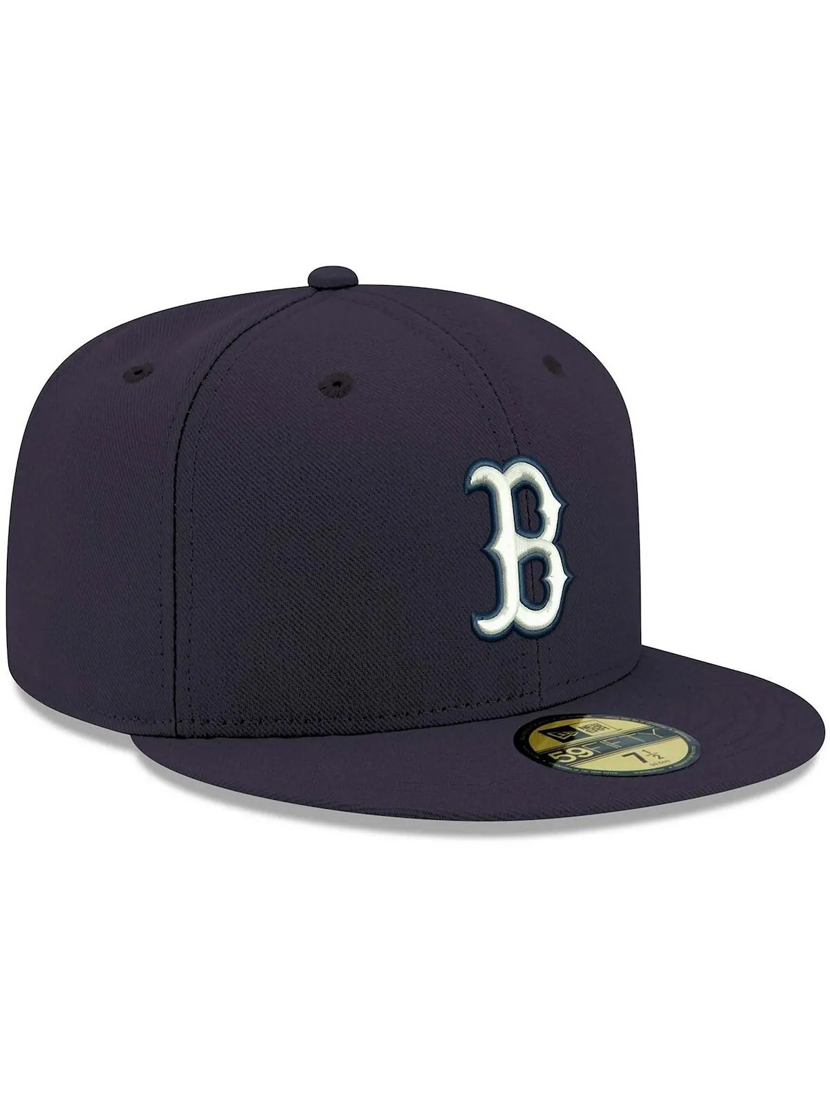 Мужская темно-синяя кепка Boston Red Sox Logo белая 59FIFTY приталенная кепка New Era — изображение 3 из 4, темно-синий