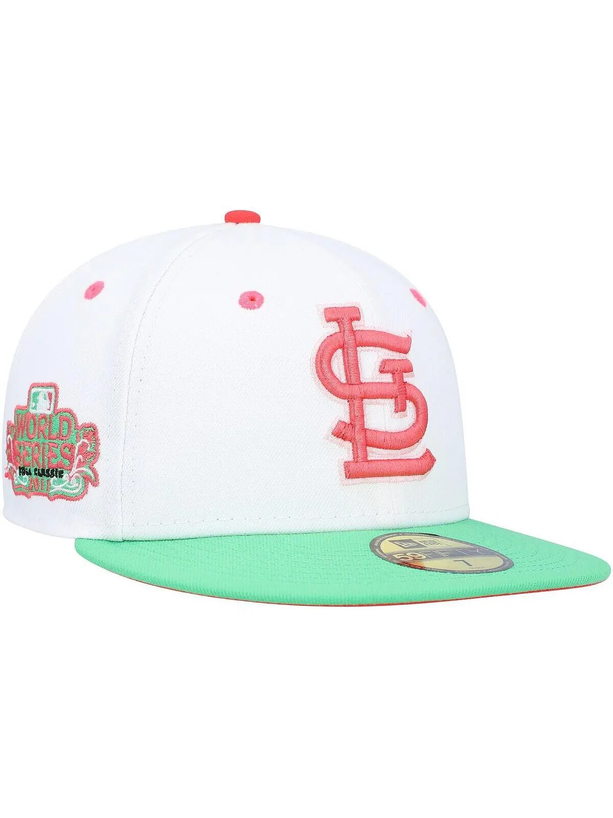 Мужская бело-зеленая шляпа St. Louis Cardinals World Series 2011 Watermelon Lolli 59Fifty. New Era
