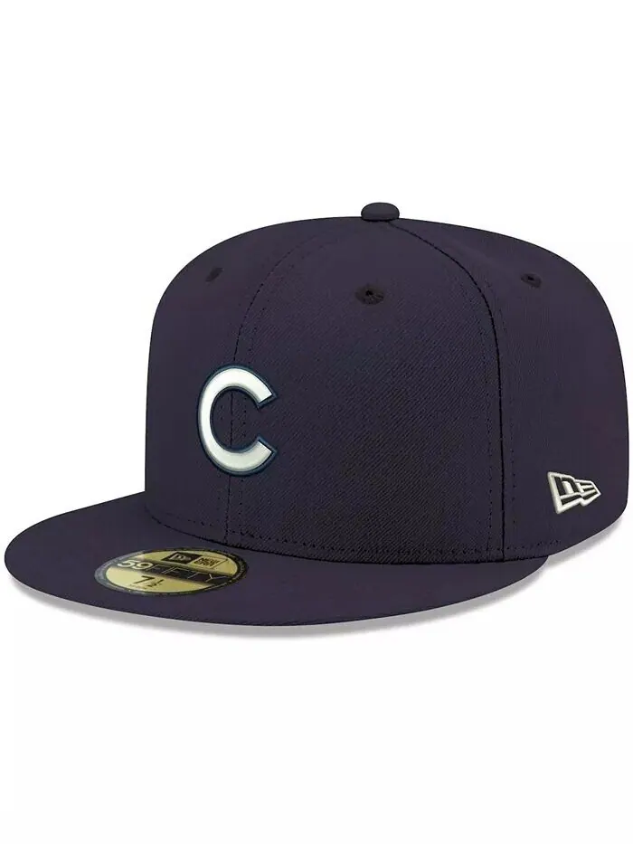 Мужская темно-синяя кепка с логотипом Chicago Cubs белая 59FIFTY New Era — изображение 1 из 4
