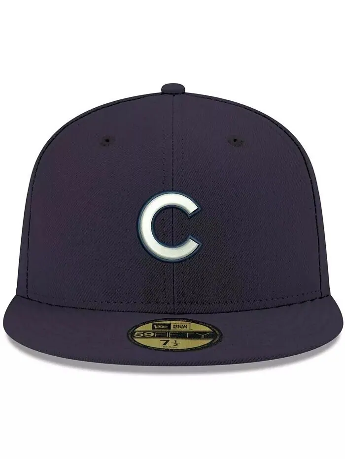 Мужская темно-синяя кепка с логотипом Chicago Cubs белая 59FIFTY New Era — изображение 2 из 4