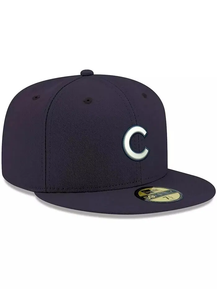 Мужская темно-синяя кепка с логотипом Chicago Cubs белая 59FIFTY New Era — изображение 3 из 4