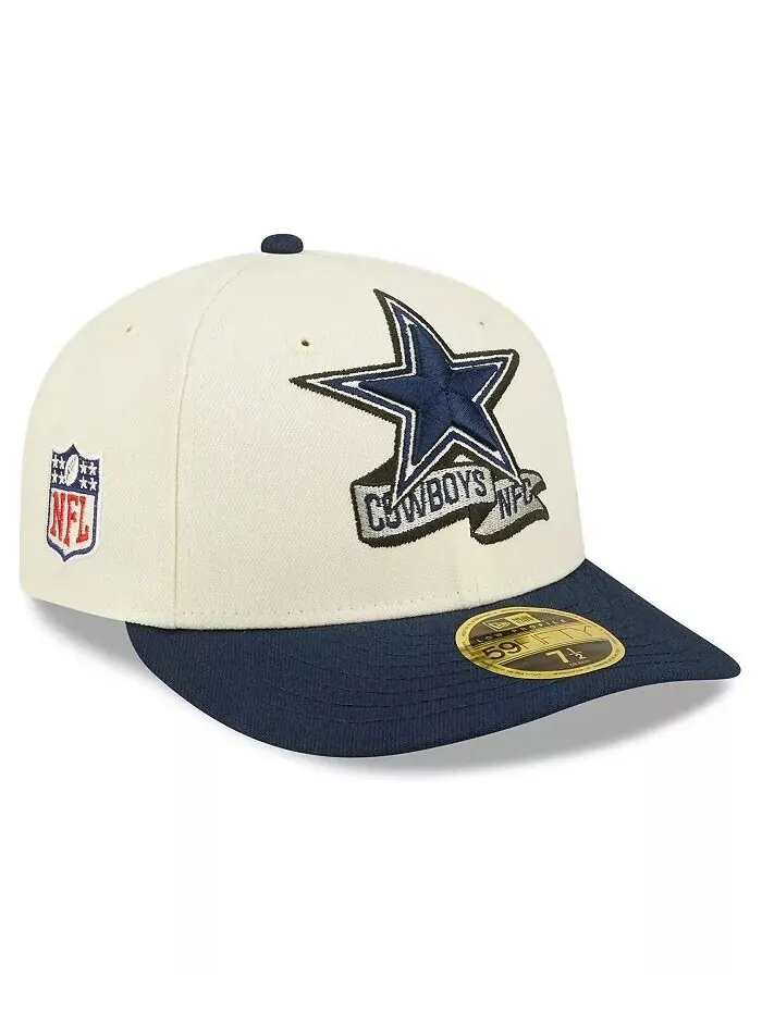 Мужская кремовая, темно-синяя шляпа Dallas Cowboys 2022 Sideline Low Profile 59FIFTY New Era — изображение 1 из 4