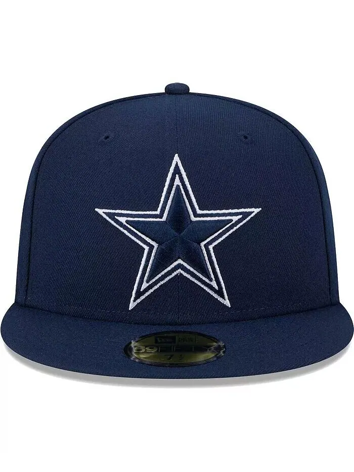 Мужская темно-синяя шляпа с основной нашивкой Dallas Cowboys 59FIFTY New Era — изображение 2 из 4
