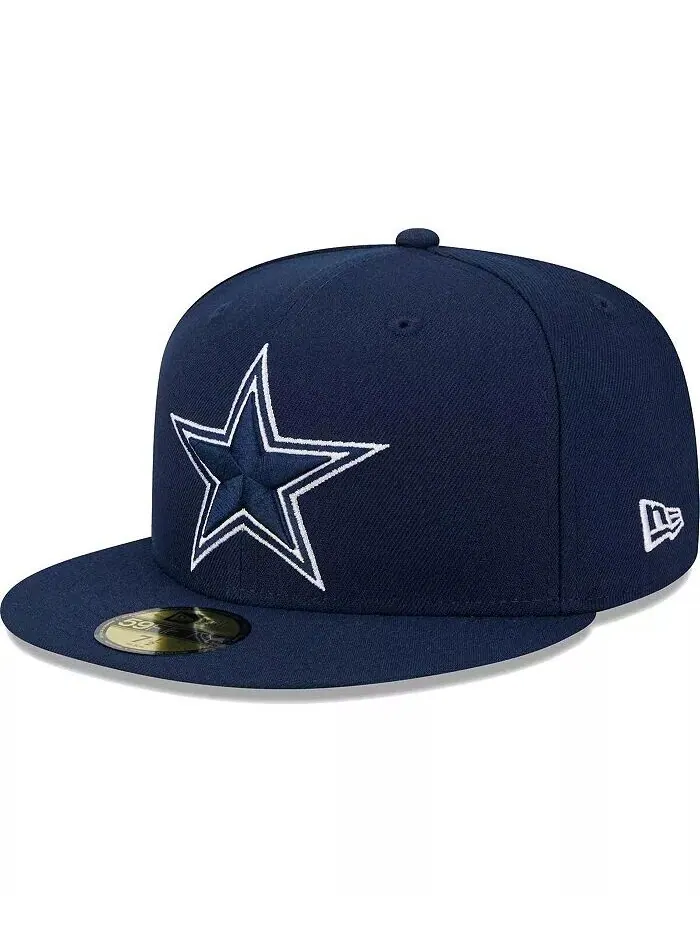 Мужская темно-синяя шляпа с основной нашивкой Dallas Cowboys 59FIFTY New Era — изображение 3 из 4