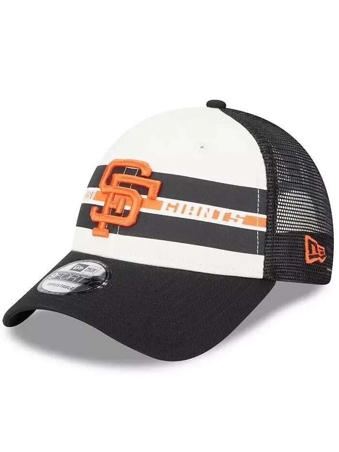Мужская бело-черная кепка San Francisco Giants Team Stripe Trucker 9FORTY Snapback New Era