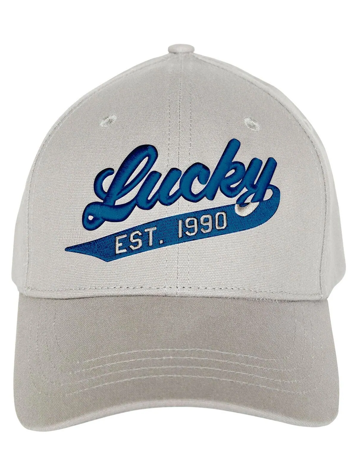 Шляпа папы Lucky 1990 с вышивкой Lucky Brand — изображение 2 из 3, светлый серый