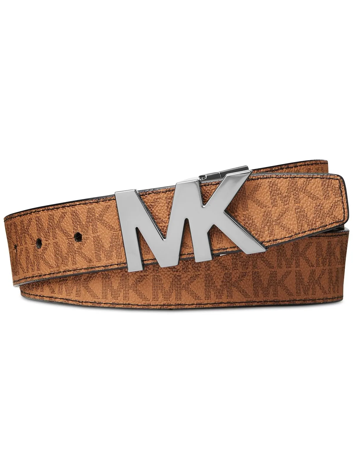 Ремень с двусторонней пряжкой с фирменным логотипом Michael Kors — изображение 4 из 4, черный/черный