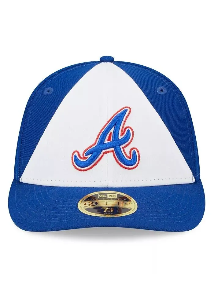 Мужская белая и королевская приталенная шляпа Atlanta Braves 2023 City Connect Low Profile 59FIFTY — изображение 2 из 5