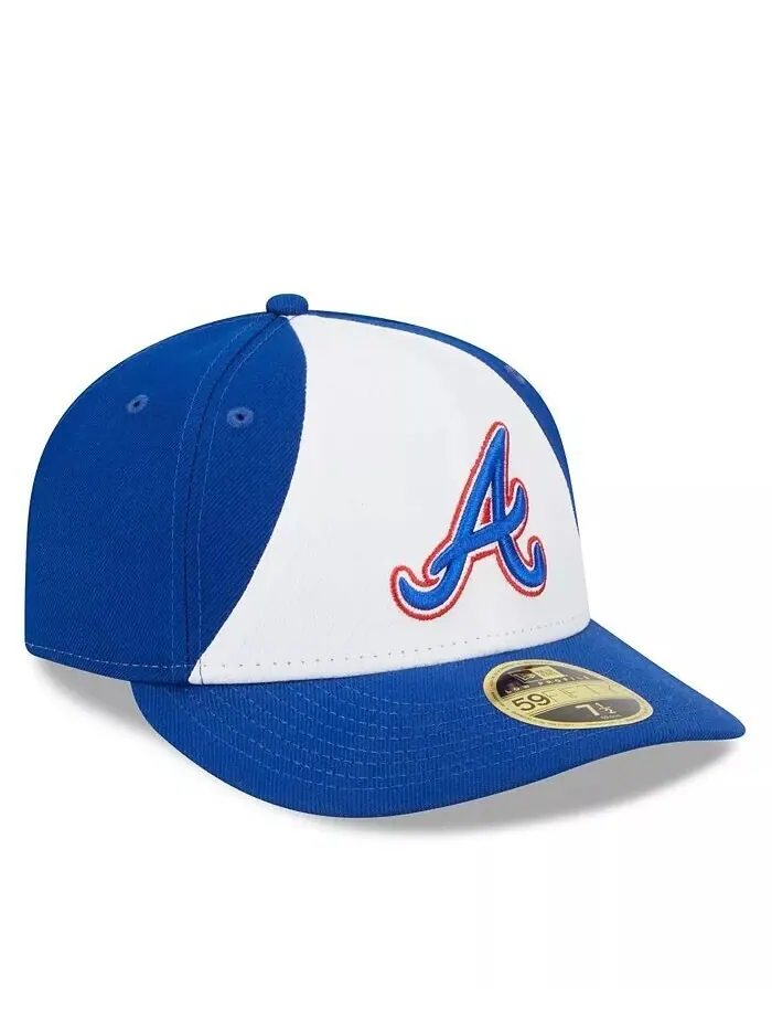 Мужская белая и королевская приталенная шляпа Atlanta Braves 2023 City Connect Low Profile 59FIFTY — изображение 3 из 5