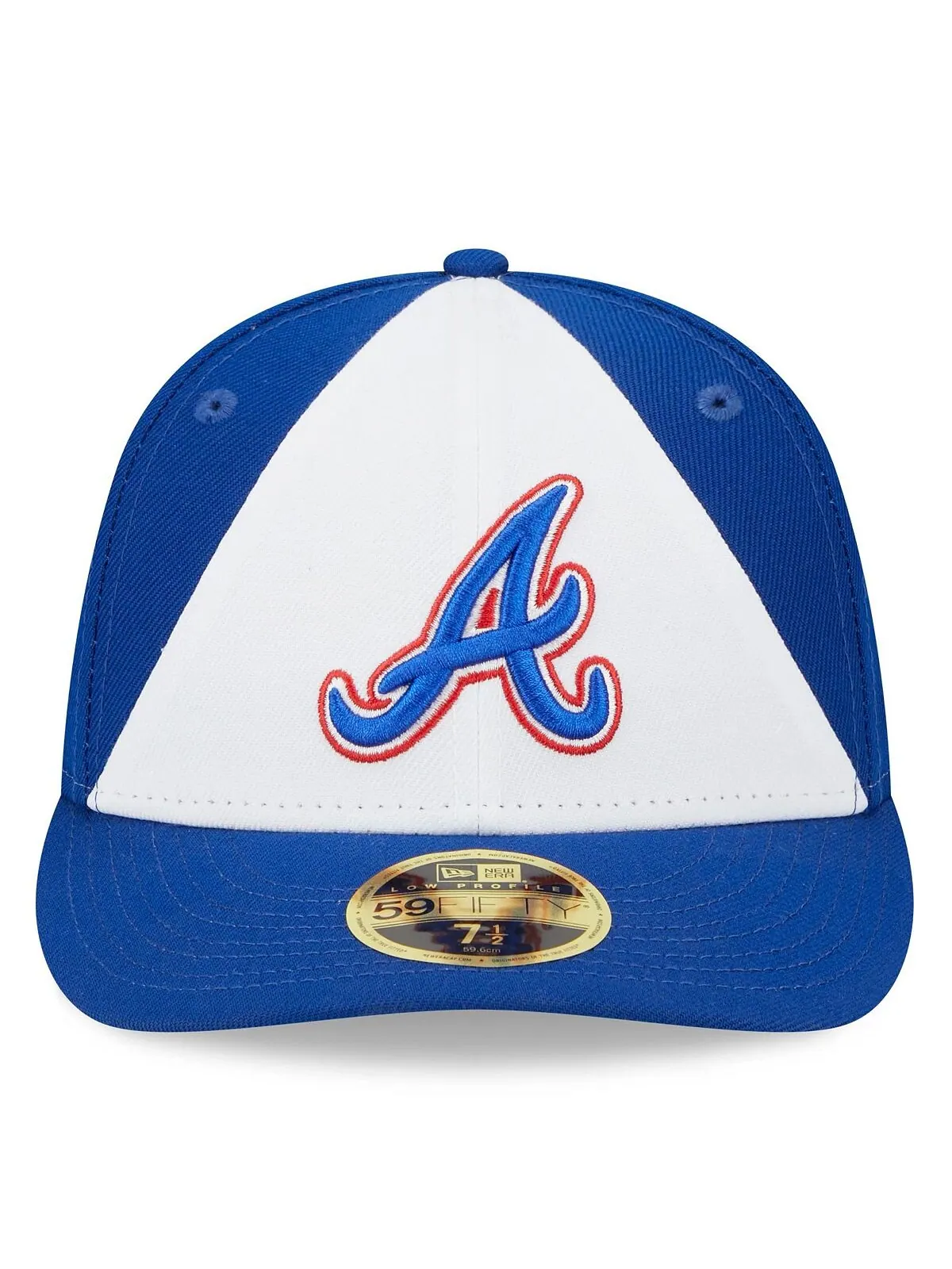 Мужская белая и королевская приталенная шляпа Atlanta Braves 2023 City Connect Low Profile 59FIFTY — изображение 2 из 5