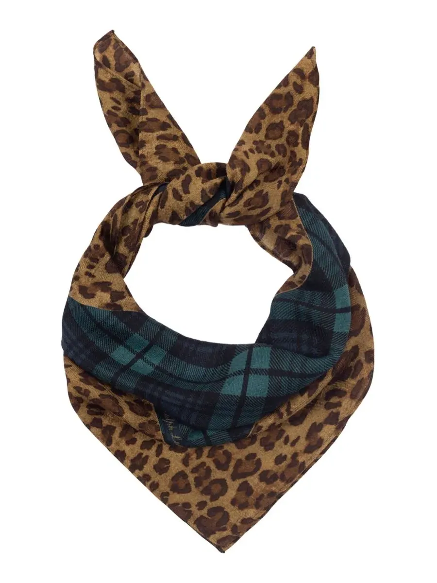 Платок квадратный с принтом Plaid Animal Lauren Ralph Lauren, Blackwatch — изображение 2 из 4